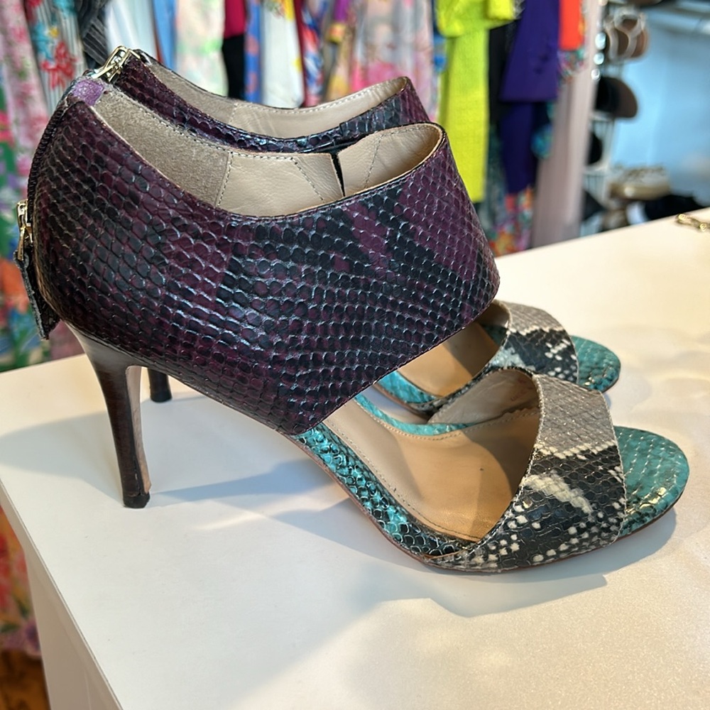 Multicolor Leather Python Heels - image 3